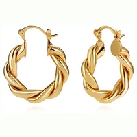 creative classic twisted c shaped earrings european and american style fashion temperament retro circle texture twist ear jewelr