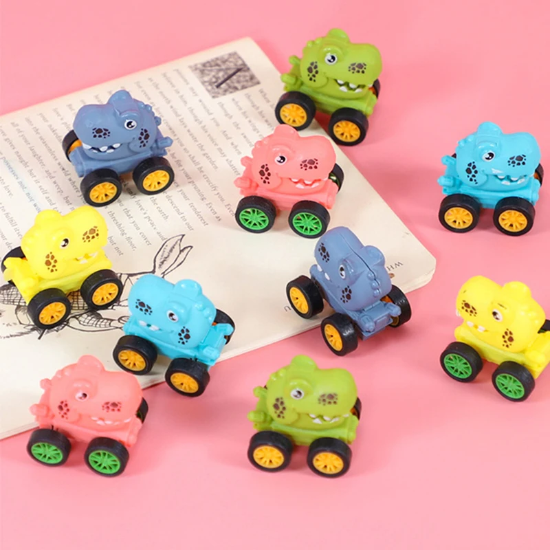 

Cartoon Little Dinosaur Pull Back Cars Children's Inertial Toys Car Four-wheel Drive off-road Vehicle Stunt Dump Cars Random 1pc