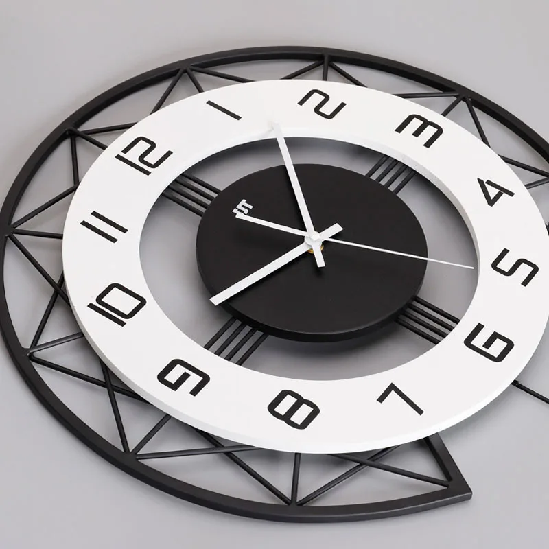 

Украшение для дома и гостиной, 15 дюймов, современные минималистичные бесшумные настенные часы в скандинавском стиле, черные большие настенные кварцевые часы с качели