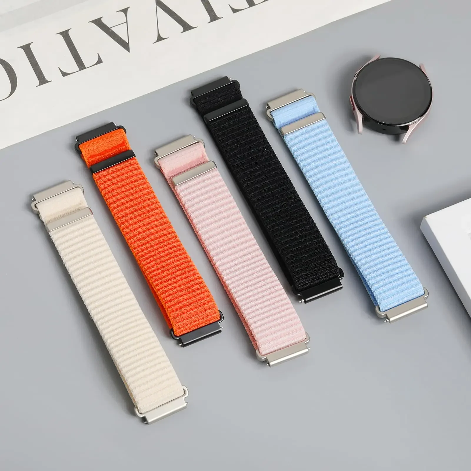 Фото Ремешок из нейлоновой тесьмы с волнистым узором 18 мм, 20 мм, 22 мм для Xiaomi 5/S5-4-3-2, удобный браслет для Oneplus Watch 4-Lite-3/Realme Watch 5 S №4