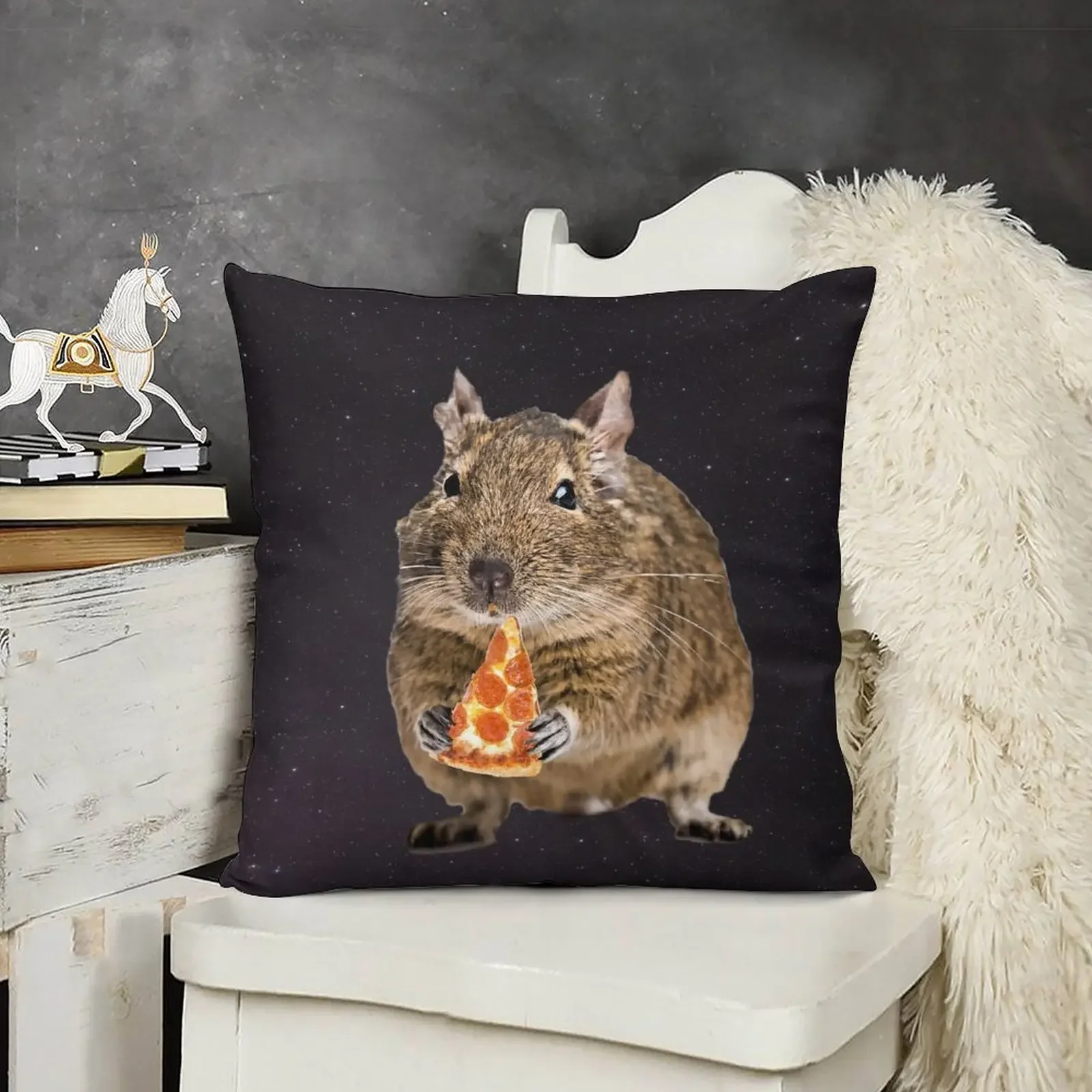 Деко любит ест пиццы декоративная подушка наволочка рождественские