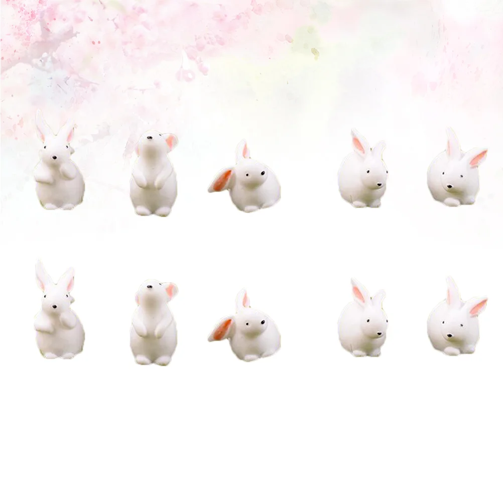 

Rabbit Miniature Ornament Figurines Resin Animal Farm Bonsai Figures Garden Landscape Micro Decor Craft Bunny Decorations
