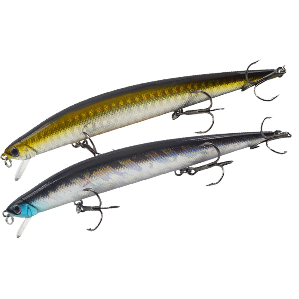 

Длинная рыболовная приманка в виде гольяна GOBYGO, 12 см, 13 г, плавающий жесткий воблер, кренкбейт с объемными глазами, искусственная приманка