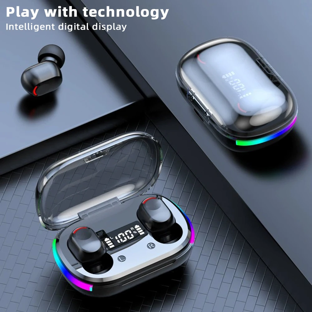 

Digital Display Colorful Wireless Headphones Multifunctional Portable Headset For Workout Walking