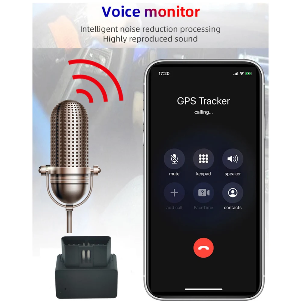 Мини GPS-трекер 16-контактный OBD2 автомобильный Противоугонный трекер OBD II GSM