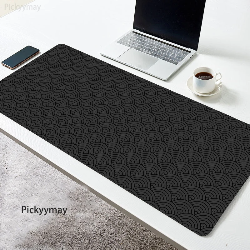 

Коврик для мыши 90x4 см, черный коврик для мыши для ноутбука, с крупными геометрическими фиксирующими краями, для ПК, клавиатуры, рабочего стола, 80x30 см, офисный коврик