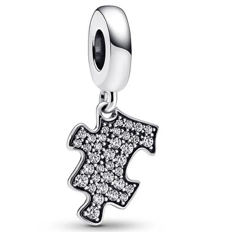 

Authentic 925 Sterling Silver Moments Sparkle Puzzle With Crystal Dangle Charm Bead Fit Pandora Bracelet & Necklace Jewelry