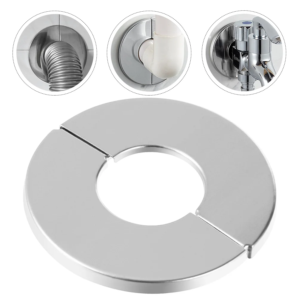 

2 Pcs Stainless Steel Decorative Cover Pipe Covers Wall Slap Hole Cap Plumbing Plates Walls Escutcheon Trim Flange