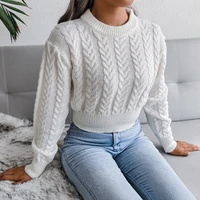 twist knit sweater women pullovers winter new waist knitted short long sleeve sweater womens clothing 2021 jumpers tops autumn