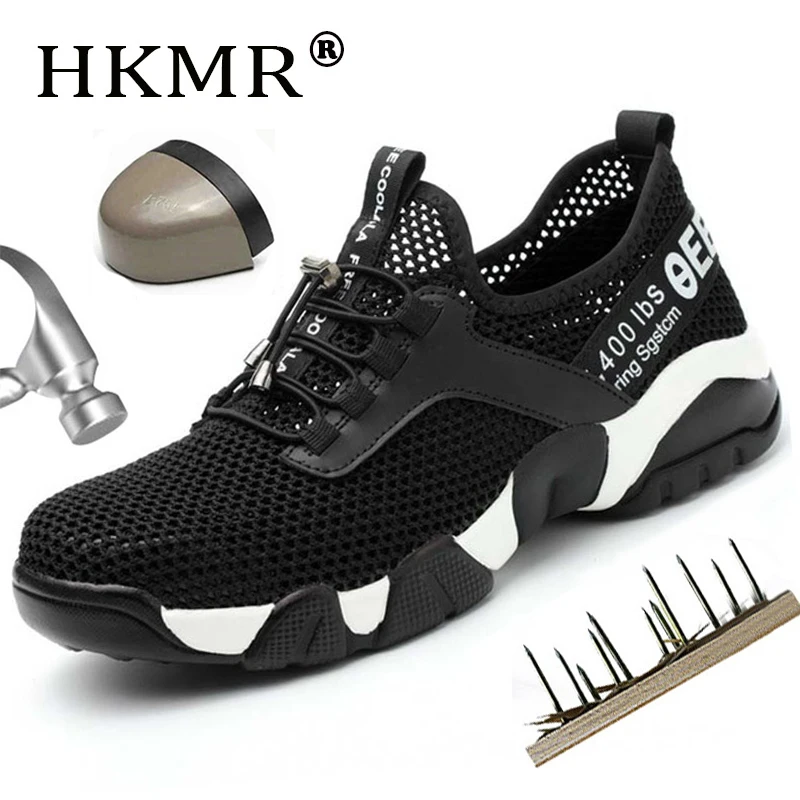 

Summer Men Steel Toe Work Safety Shoes Lightweight Breathable Reflective Casual Sneaker Prevent Piercing Women Protective Boots