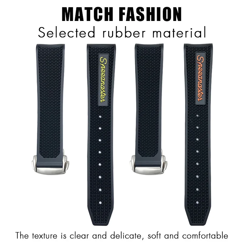 Rubber Watchband 22mm 20mm 19mm 21mm Watch Strap Fit for Omega Speedmaster Heritage Seamaster Silicone Waterproof Sport Bracelet