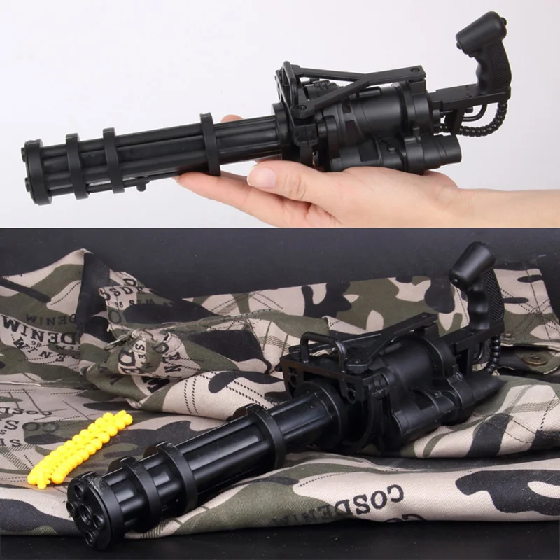 Gatling снайперская миниатюрная мягкая пуля из сплава 1:6 игрушка Золотая модель