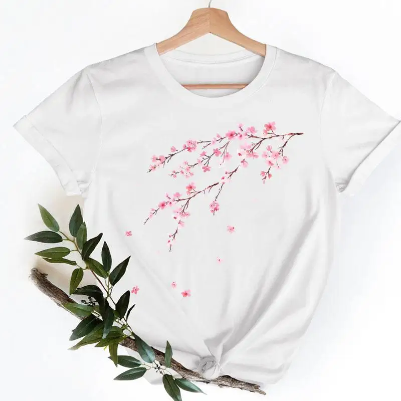 

Graphic Tee Floral Flower 90s Spring Ladies Fashion Casual Women Clothing Summer Short Sleeve T-shirts Female Tshirt Clothes