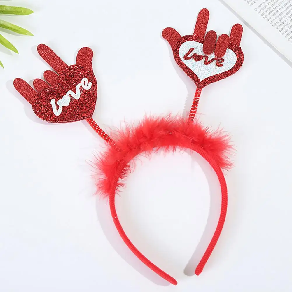 

Attractive Head Bopper Heart Decorative Sparkling Party Headband Hair Hoop Cute Festival Hair Hoop Costume Accessory