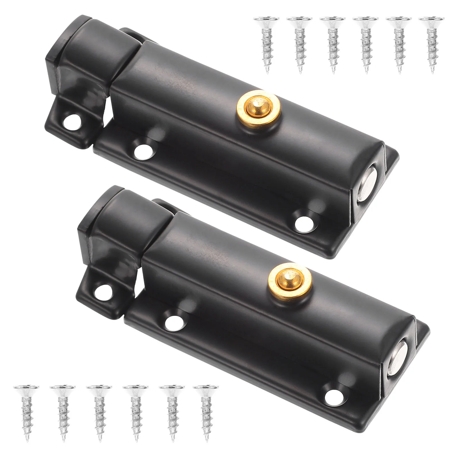 

2 Pcs Spring Barrel Bolt Doorlock Door Latches& Bolts Automatic Sliding Lock Door Lock Stainless Steel Spring Loaded