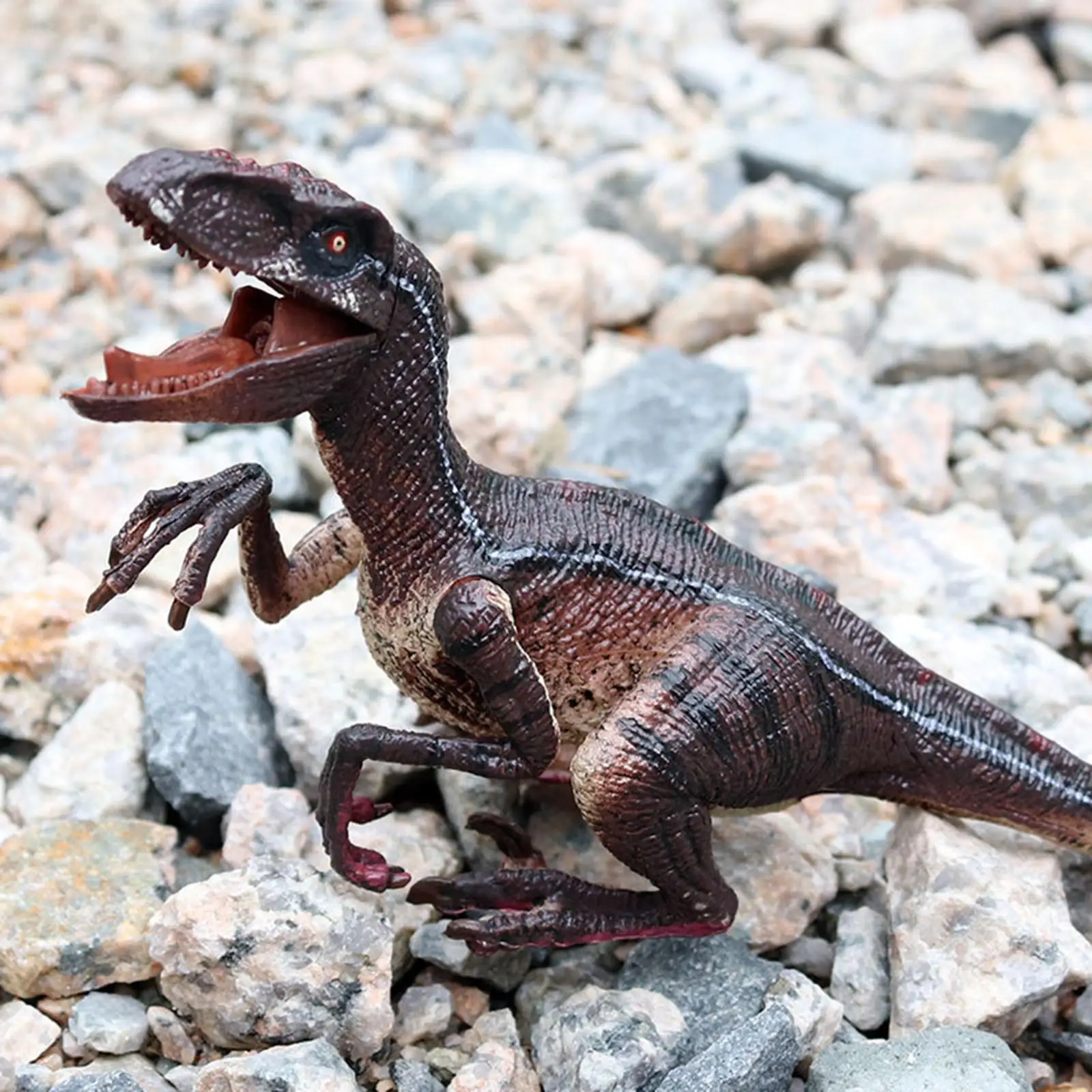 

Red Plastic Velociraptor Dinosaur Figure Toy for Child Toddlers Hand Painted