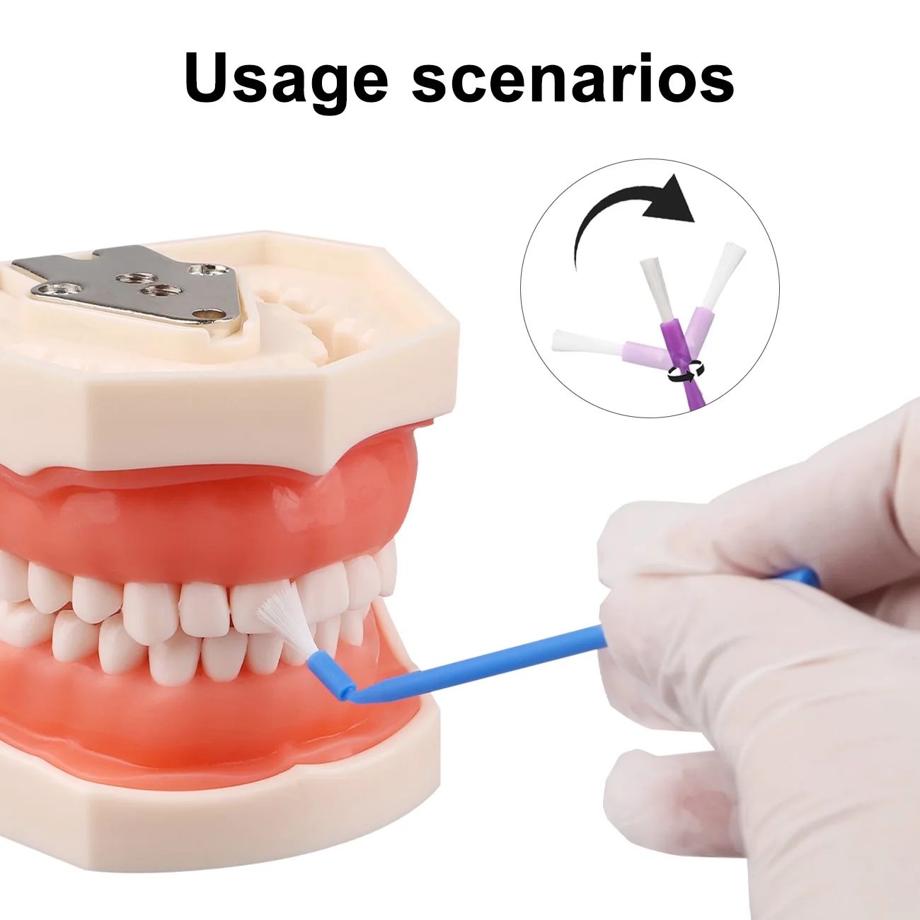 100Pc/Bag Dental Disposable Micro Applicator Brushes Long Head Brush Bendable Sticks For Makeup Dentistry Care Cleaning