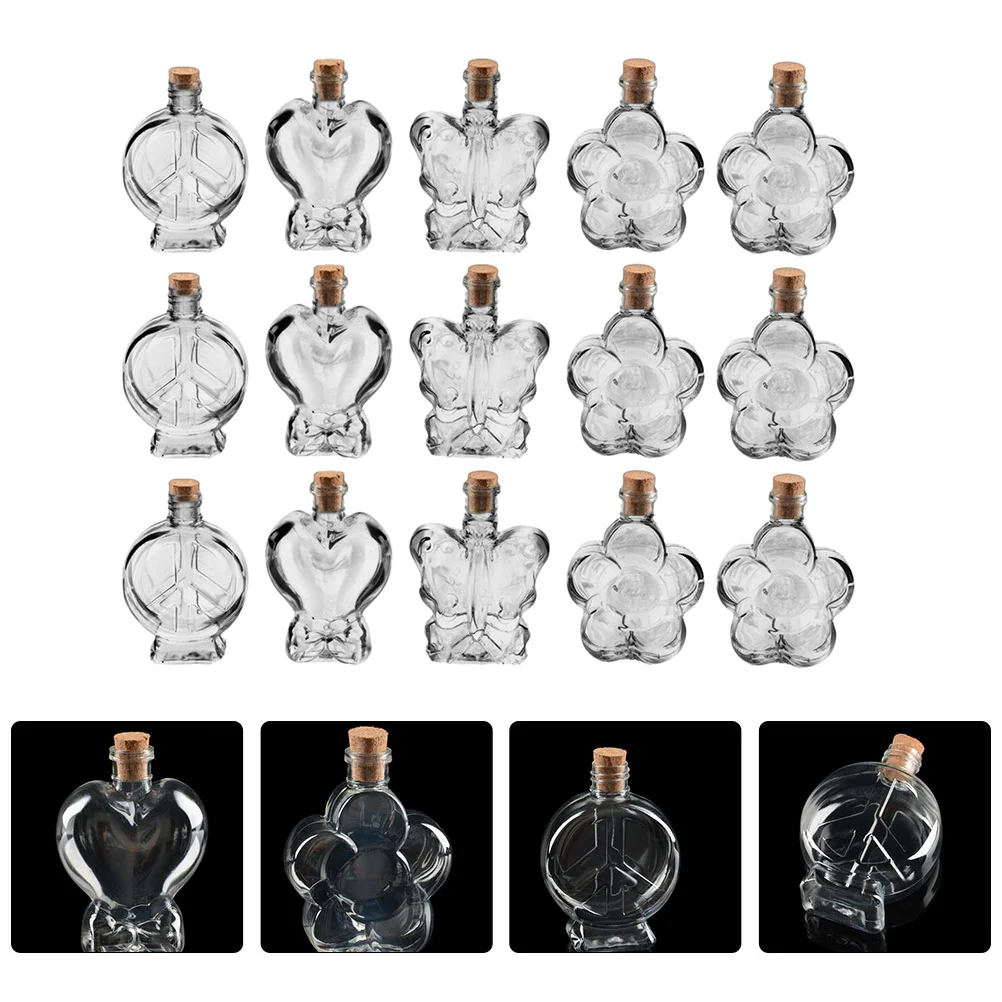 

20 Pcs Portable Light Plastic Art Bottles Bottle With Cork Stoppers for Men