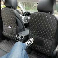 2022 pu leather anti child kick pad back seat protector universal auto anti mud dirt pads with storage protection for car seats