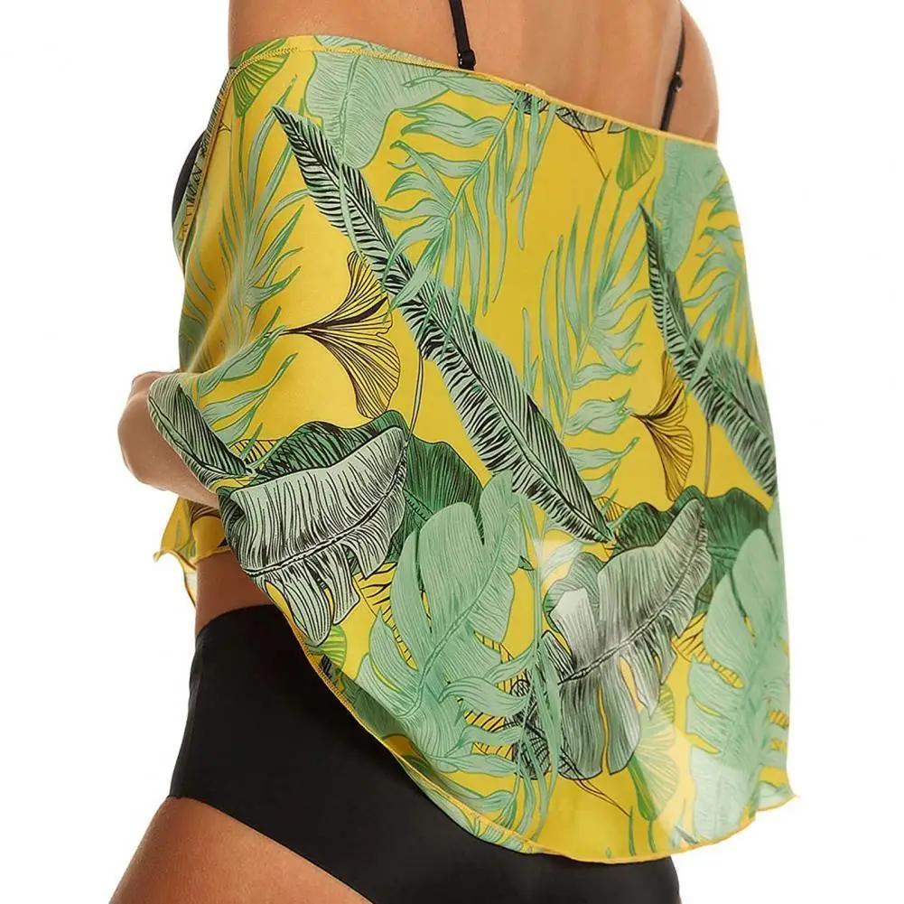 

Wear-resistant Trendy Floral Print Sunscreen Summer Cover-up Good-looking Swimming Cover-up See-through Beach Clothes