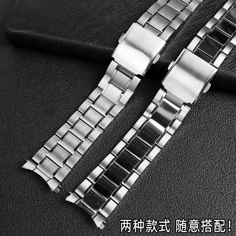22mm stainless steel strap is suitable for CASIO strap MDV106 374MTP-1374 / 1375 / VD01 fine steel arc bracelet