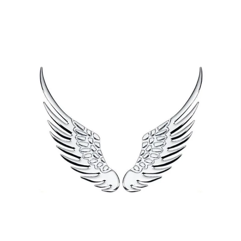 

Пара металлических наклеек с крыльями ангела, 3D эмблема автомобиля, внешнее украшение, индивидуальная валюта, стабильная оригинальность, простая установка, CN