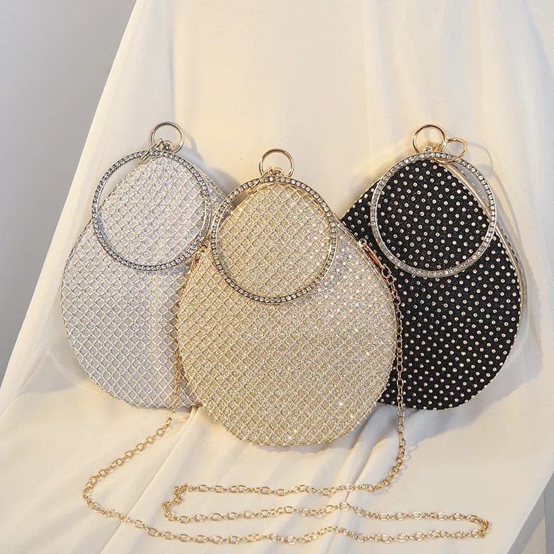

Fashion Rhinestone Dinner Bags Diamond Encrusted Party Clutch Simple Chain Messenger Bag Luxury Designer Women's HandBags