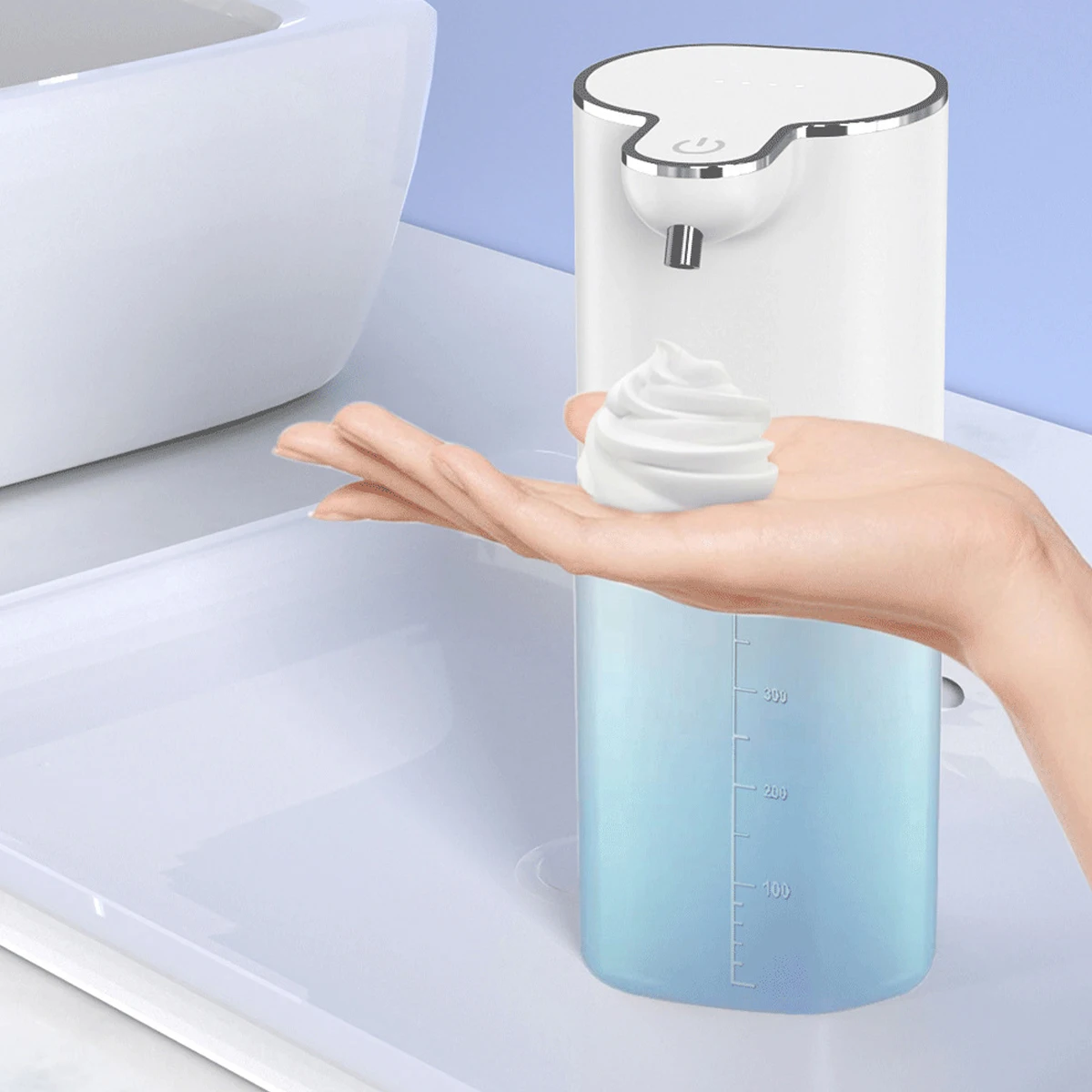 

Automatic Foaming Soap Dispenser 400ml USB Rechargeable Waterproof Hand Sanitizer Dispenser with 4 Gears Wall Mount Touchless