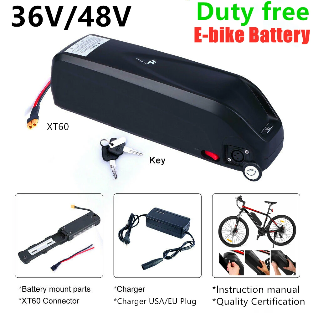 

E-bike Battery 48V 20AH 36V 30AH Electric Bike Lithium Ion 18650 Cells Pack Fit for Electric Bike 1000w Bafang Motor + Duty Free