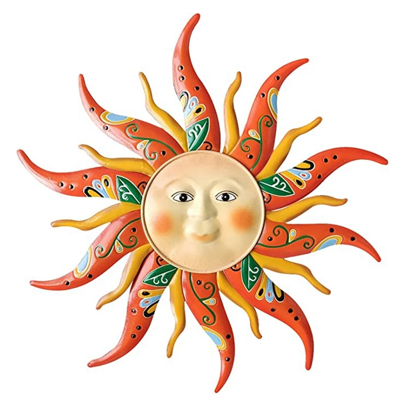 

Садовая скульптура и настенная статуя Sun Face Art подходят для дома и улицы, фермерского дома, двора, сада