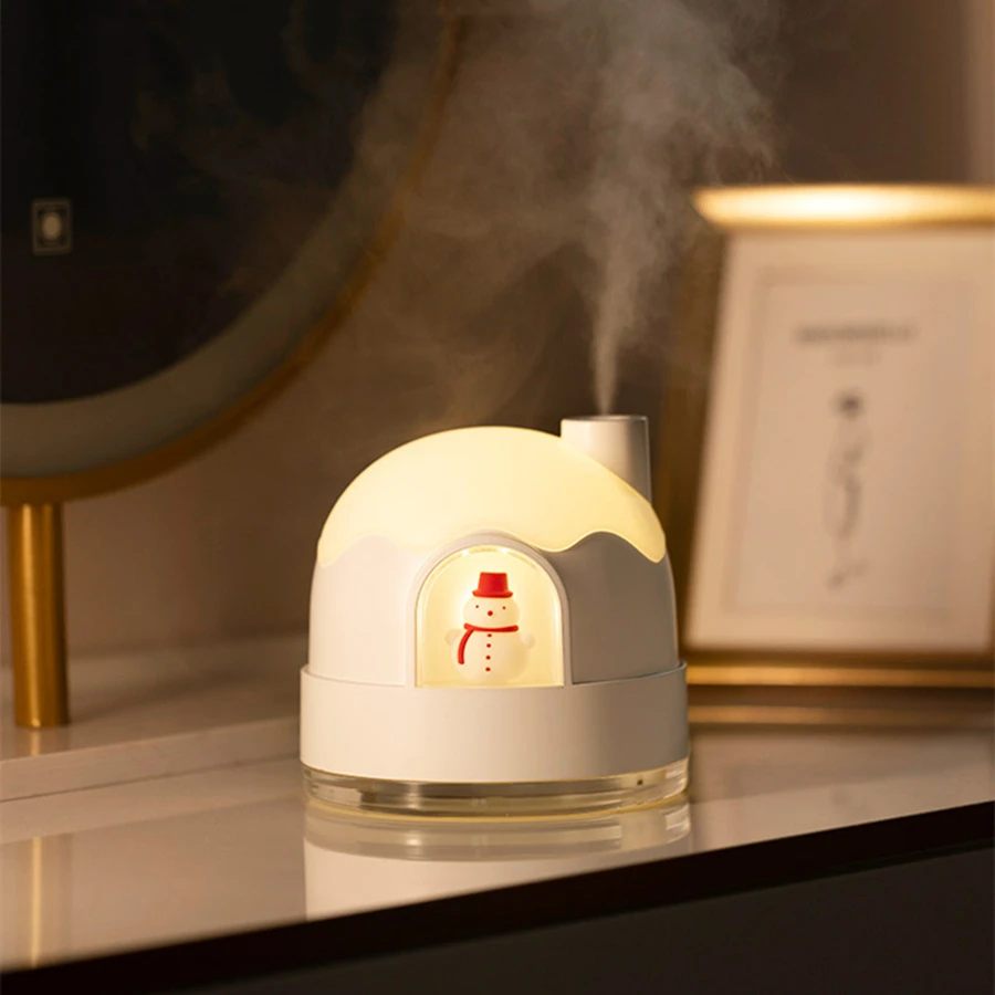 

Lovely Snow Man Air Humidifier Rechargeable Ultrasonic Cool Mist Aroma Diffuser with Light Mini Portable USB Atomizer Diffusoro