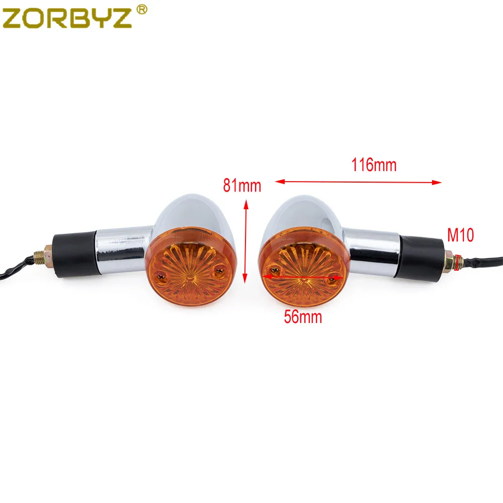 ZORBYZ 2pcs Chrome Motorcycle Bullet Turn Signal Lights For Honda Shadow VT750 1100 VTX 1300 1800C Aero 600 750 Spirit |