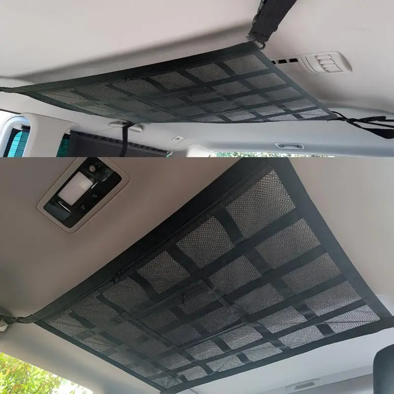 

Car Cargo Net Automobile Ceiling Cargo Net Pocket Load-Bearing Automotive Mesh Roof Storage Organizer Auto Interior Accessories