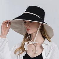 hat women sun beach summer accessory big brim uv protection breathable cap for holiday swimming