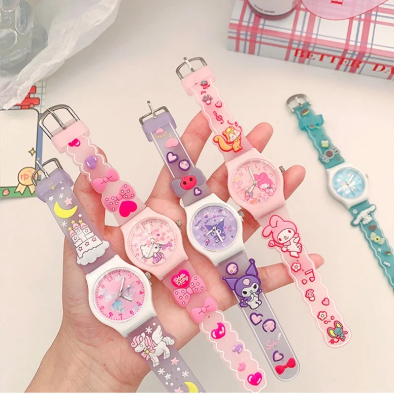 Часы Детские Кварцевые водонепроницаемые с 3d-рисунком Hello Kitty Cinnamoro