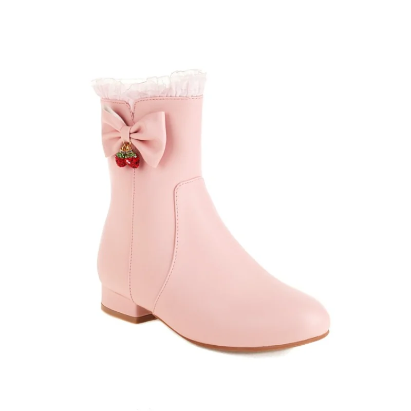 

Рождественские ботинки в стиле "Лолита", женская одежда, обувь с бантом, женские свадебные ботинки из натуральной кожи для невесты, обувь на ...