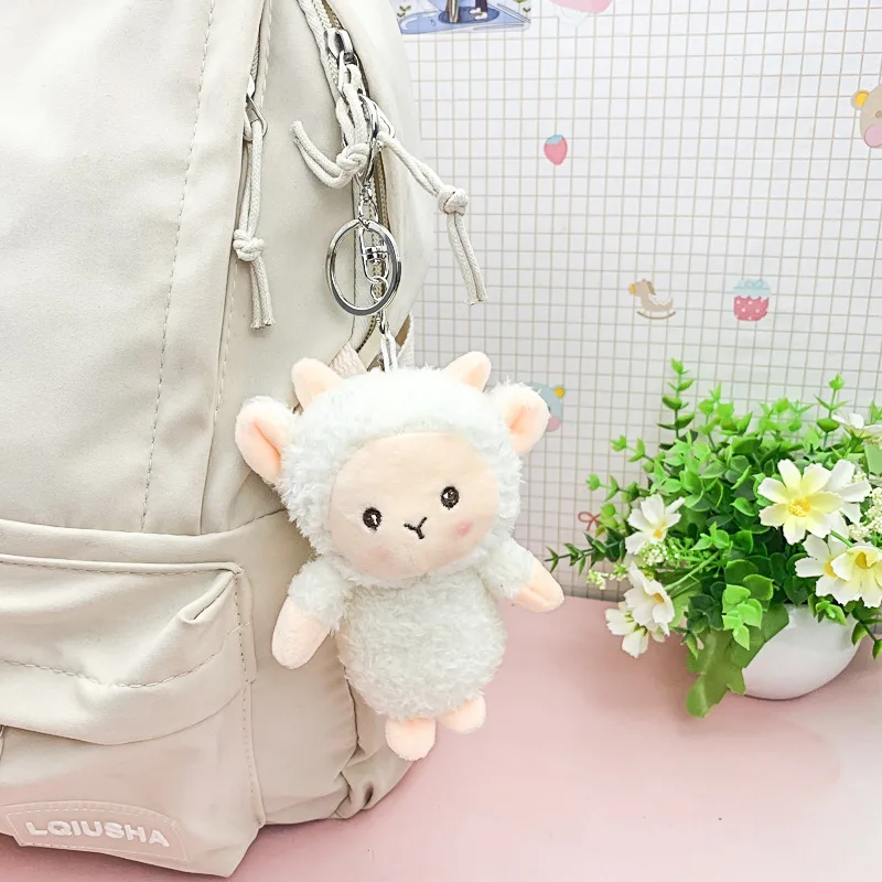 

Cute Little Sheep Doll Keychain Cartoon Girl Schoolbag Pendant Car Key Chain Couple Festival Gift Keyring