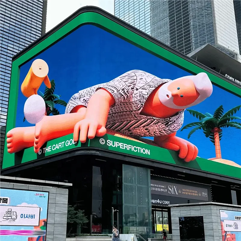 Фото Уличный светодиодный 3D-дисплей без 3D-очков P2.5 P3 P4 P5 P6.6 P8 P10, водонепроницаемый видеодисплей для рекламных щитов №1
