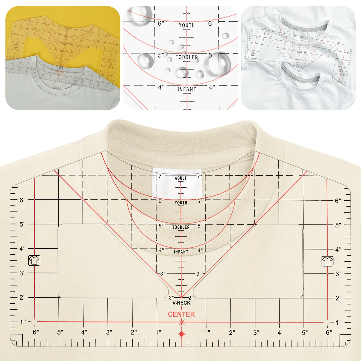

T Shirt Ruler Practical Multifunctional T Shirt Measurement Tool Universal T Shirt Ruler Transparent Acrylic T Shirt Ruler