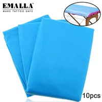 emalla 10pcs blue disposable bed sheet tattoo cover non woven waterproof bed cover protector for beauty art tattoo accessories