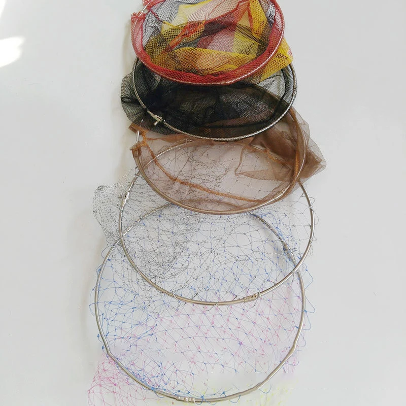 

Fishing Landing Hand Net Head Stainless steel Screw Folding Mesh Dip Net 45cm Gluing Net Outdoor Fishing Net Tool Accessories
