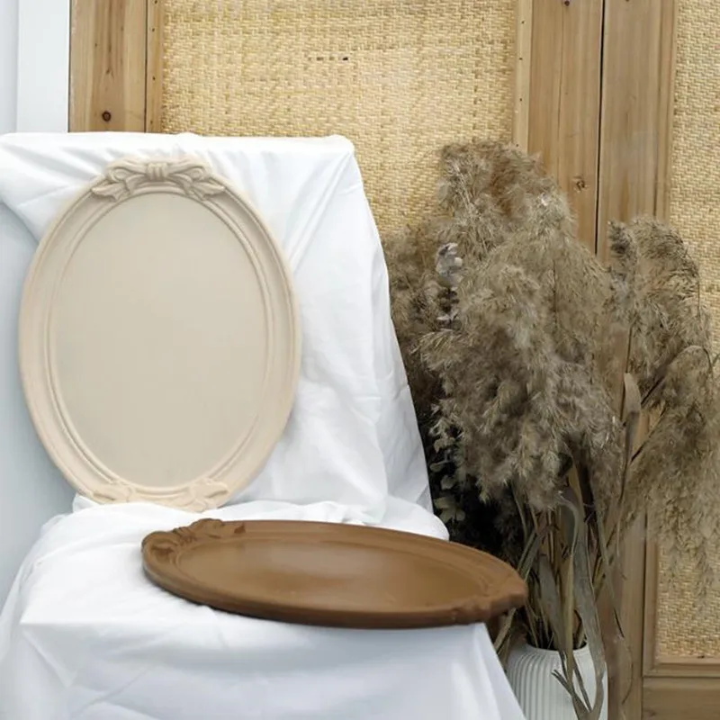 

simple Ins Vintage Resin Bow Round Storage Tray Nordic Multicolor Trays Decorative Living Room Kitchen Table Cake Wedding Tray