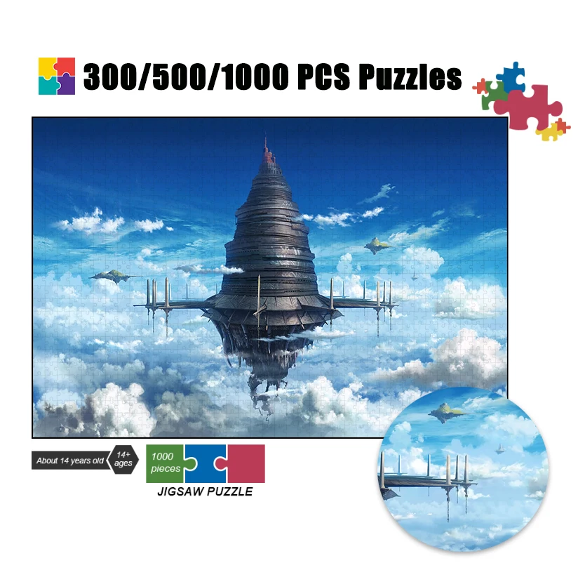 

Sword Art Online Virtual Landscape 1000 Piece Puzzles for Adults Anime Figures Jigsaw Diy Educational Video Games Toys Gifts