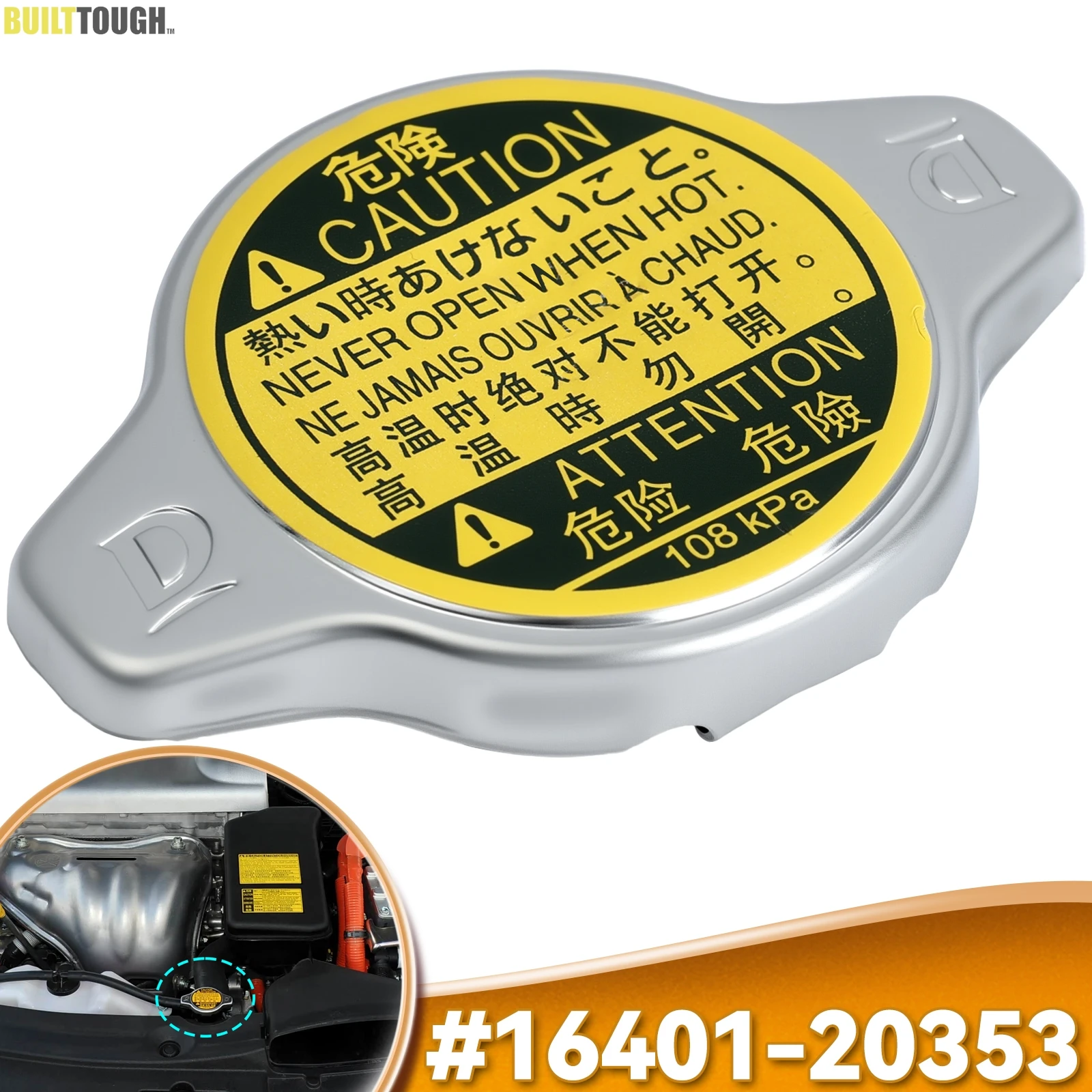 

Крышка радиатора, совместимая с Toyota Lexus - Avalon Camry Echo Highlander Prius C Sequoia Sienna Solara Tundra Yaris, RX350 RX450h
