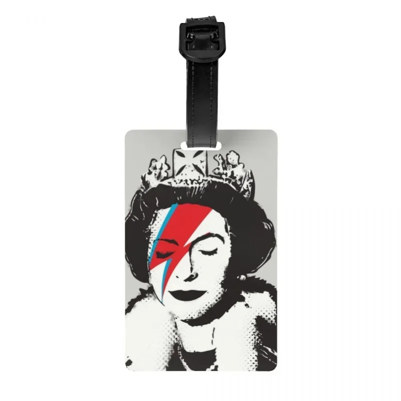 

Banksy UK England Queen Elisabeth Rockband Face Makeup Luggage Tag Street Art Graffiti Baggage Tags Cover ID Label