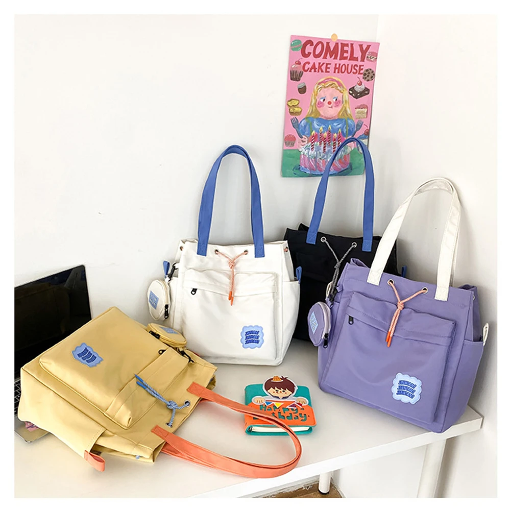 

Casual Creative Shoulder Bag Canvas Solid Color Simple Female Handbags for Women Designer for Daughter Gifts