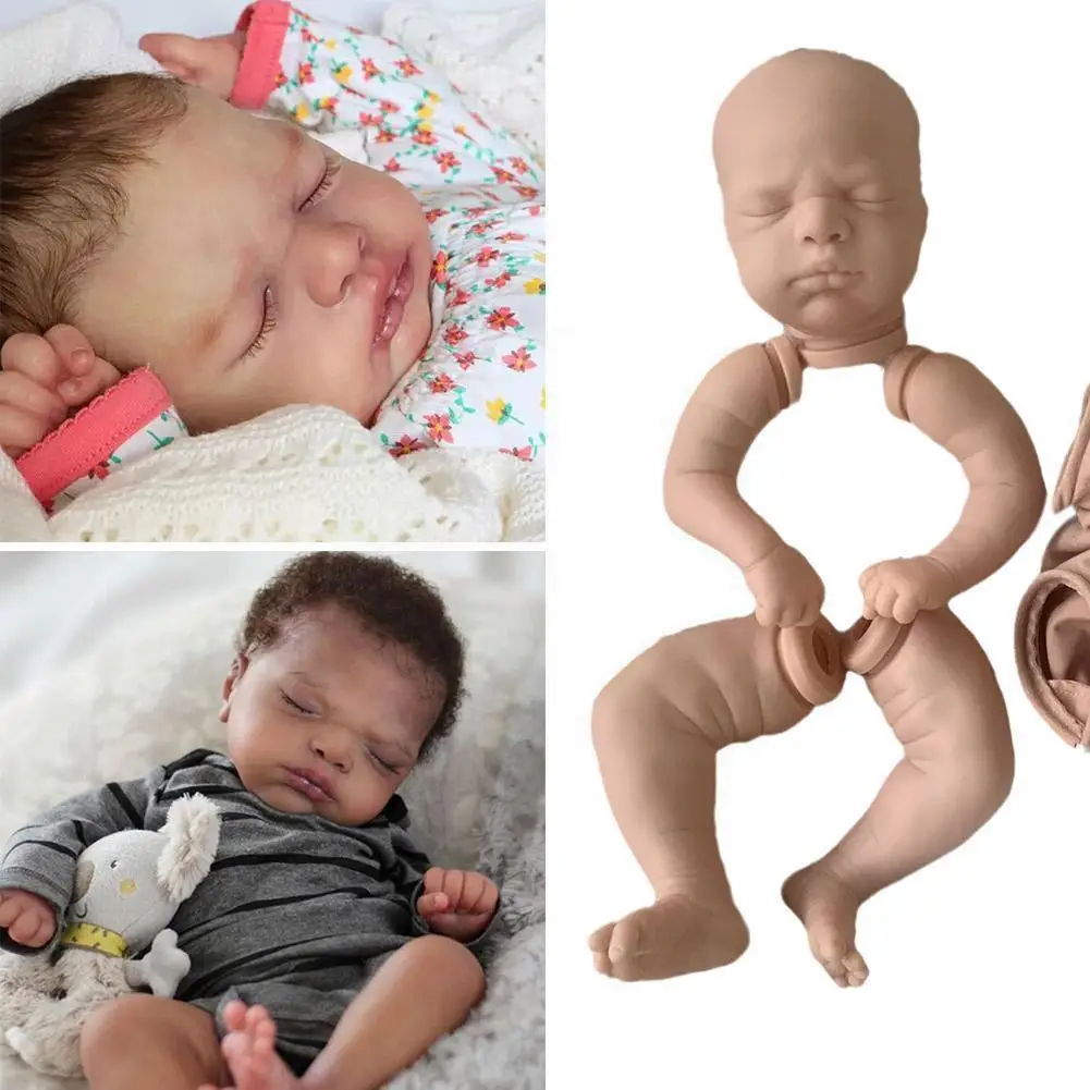 

21 Inches Reborn Kit Everlee Sleeping Baby Soft Silicone Unfinished Parts H8b3