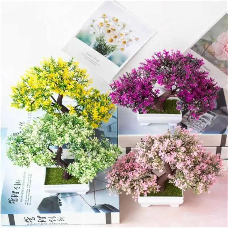 

Artificial Pine Tree Fake Plant Plants Bonsai Eucalyptus Accessories Home