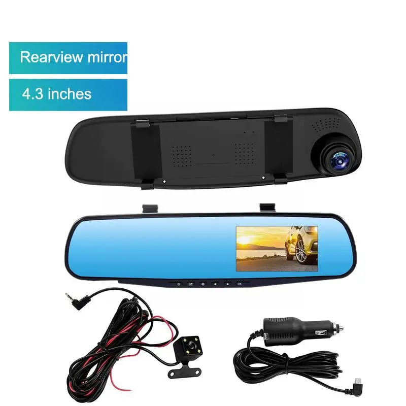 

4.3in Car Rearview Mirror With Camera Dvr Dash Cam Video Lens Front Camera Dual Night Recorder Rear And Auto View Reverse V D1z4