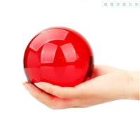 4 10cm asian rare natural red k9 crystal ball healing magic sphere stone decor base